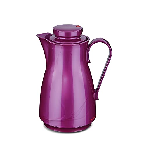 ROTPUNKT Isolierkanne 820 Karla 1,0 l | Zweifunktions-Drehverschluss | BPA Frei- gesundes Trinken | Made in Germany | Warm + Kalthaltung | Glaseinsatz | Shiny Grape von ROTPUNKT