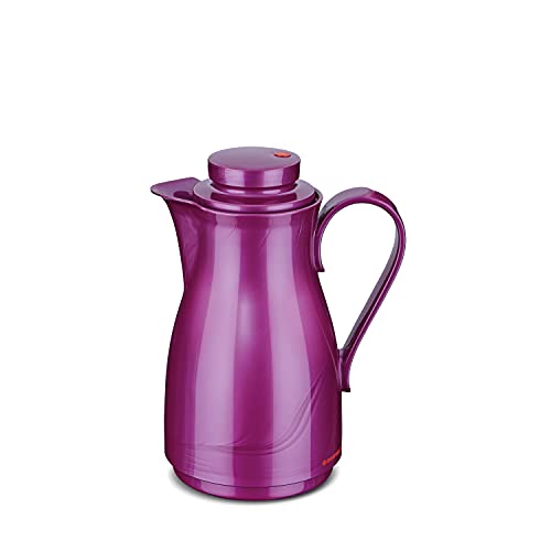 ROTPUNKT Isolierkanne 825 Karla 0,5 l | Zweifunktions-Drehverschluss | BPA Frei- gesundes Trinken | Made in Germany | Warm + Kalthaltung | Glaseinsatz (Shiny Grape) von ROTPUNKT