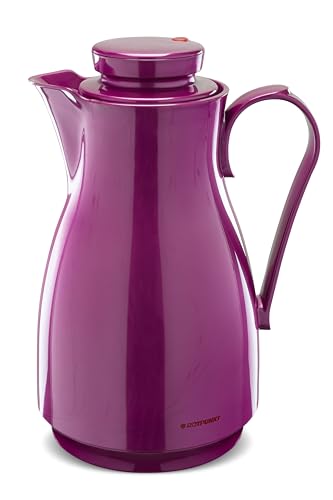 ROTPUNKT Isolierkanne 828 Karla 1,8 Liter I gespiegelte Thermo-Kanne I hochwertig I langlebig BPA Frei- Schadstoffrei I Doppelwandiger Glaseinsatz I Shiny Grape von ROTPUNKT