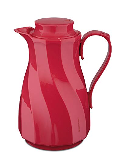 ROTPUNKT Isolierkanne 910 Theresia 1,0 l | Zweifunktions-Drehverschluss | BPA Frei- gesundes Trinken | Made in Germany | Warm + Kalthaltung | Glaseinsatz | Sparkling pink Panther von ROTPUNKT