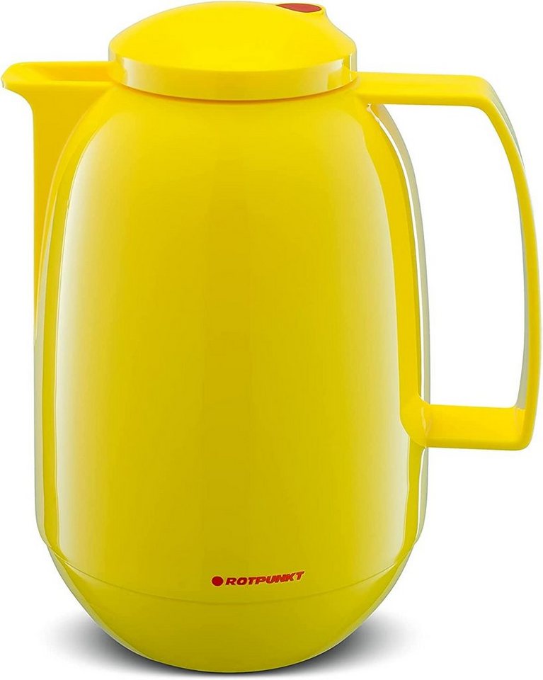 ROTPUNKT Isolierkanne hochwertige Isolierkanne 1,0 Liter I Glaseinsatz Ivoller Geschmack 660, 1 l, (honey melon), Glaskolben aus doppelwandigem Rosalin-Glas von ROTPUNKT