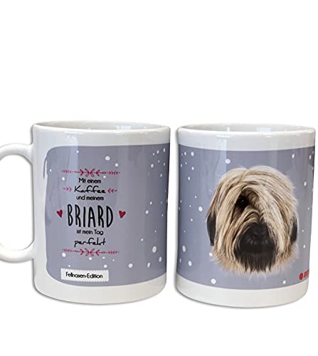 ROTPUNKT 🐶 Keramiktasse - Verschiedene Katzen und Hunde Motive | 340 ml | hochwertiger Sublimationsdruck | Briard Hund von ROTPUNKT