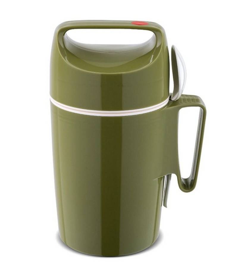 ROTPUNKT Thermobehälter 0,85 ml Speisegefäß I langanhaltender Geschmack I hochwertig, (olive), hochwertiger Glaseinsatz, bruchsicher von ROTPUNKT