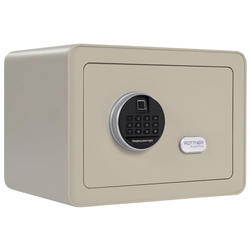 Rottner Möbeltresor Vintage-Grey Stahl Elektronikschloss Fingerprint mechanische Notöffnung Innenbeleuchtung Fachboden inkl. Befestigungsmaterial von ROTTNER TRESOR