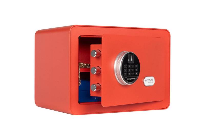 ROTTNER Möbeltresor Vintage Serie Elektronikschloss inkl. Fingerprint (Rot) von ROTTNER
