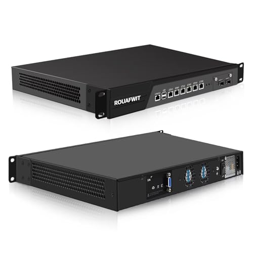 ROUAFWIT 1U Cabinet Firewall Appliance 10GBe, Core i5-8500, 2 x SFP+ 82599es 10Gbe, 6 x i226V 2.5GbE LAN, OPNsense, Network Rackmount, DDR4 32G RAM 1TB SSD, Barebone ROUAFWIT 1U Cabinet Firewall Appliance 10GBe, Core i5-8500, 2 x SFP+ 82599es 10Gbe, 6 x i226V 2.5GbE LAN, OPNsense, Network Rackmount, DDR4 32G RAM 1TB SSD, Barebone von ROUAFWIT