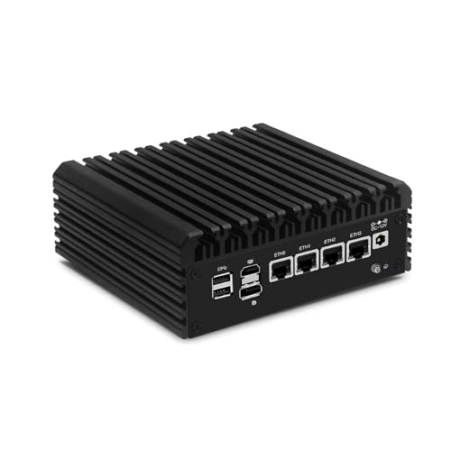 ROUAFWIT Firewall Appliance N150 (Upgraded N100) Mini PC Firewall Fanless lüfterlos Appliance, DDR5 NO RAM NO SSD Micro Computer, 4 x 2.5Gbe i226-V, Dual 4K Display, TF Slot von ROUAFWIT