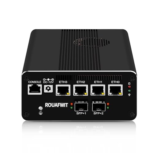 ROUAFWIT Micro Firewall Dual 10Gbe Mini PC Router Appliance, Core i3 1115G4, 2 x SFP+ 10Gbps, 4 x 2.5Gbe i226-V Lüfter Computer, DDR4 64G RAM NVME 1T SSD, AES-NI, 3 Anzeige ROUAFWIT Micro Firewall Dual 10Gbe Mini PC Router Appliance, Core i3 1115G4, 2 x SFP+ 10Gbps, 4 x 2.5Gbe i226-V Lüfter Computer, DDR4 64G RAM NVME 1T SSD, AES-NI, 3 Anzeige von ROUAFWIT