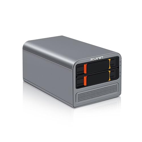 ROUAFWIT Mini PC N100 NAS 2 Bay Soft Router 3-in-1, DDR5 8G RAM 128G NVME SSD Büro Desktop Micro Computer Network Storage, 2 x i226V 2.5GbE, Dual Lüfter, SPK/MIC von ROUAFWIT