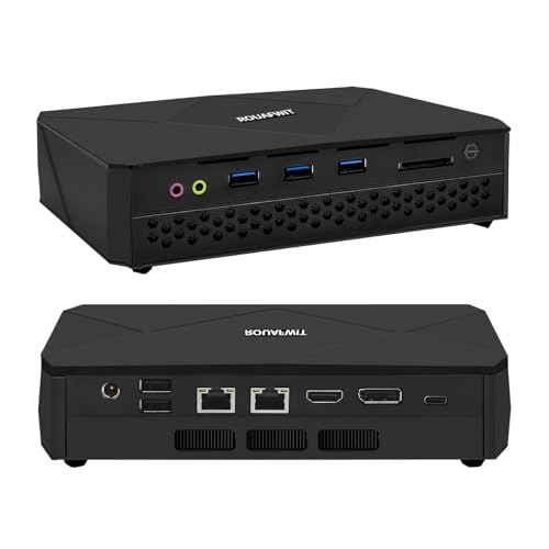 ROUAFWIT Mini PC Office AMD Ryzen 7 7840HS, DDR5 SODIMM x2, 2xNVMe, 2 x RJ45 LAN, 4K Triple Display, WiFi6, 64GB RAM 2TB SSD, Ultra-Slim Silent Compact Desktop for Office/Gaming/Design von ROUAFWIT