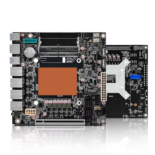 ROUAFWIT NAS Motherboard AMD Ryzen R7 7840HS, 9 x SATA3.0, 2 x M.2 NVMe, 2 x DDR5, 17x17 Mini-TX NAS Board, 4 x I226v 2.5 GbE, Micro Appliance NAS Board, 16GB RAM 128GB SSD von ROUAFWIT