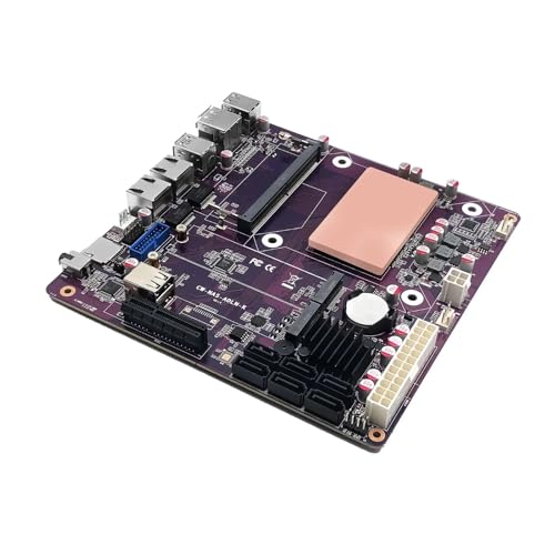 ROUAFWIT NAS Motherboard N100, 6 Bay Mini ITX Mainboard, Barebone NO RAM NO Storage Firewall Board, 2 x i226 2.5G LAN, 6X SATA3.0, 2X M.2 2280 NVMe, 1x PCIe 3.0x4, 1x TF Slot von ROUAFWIT