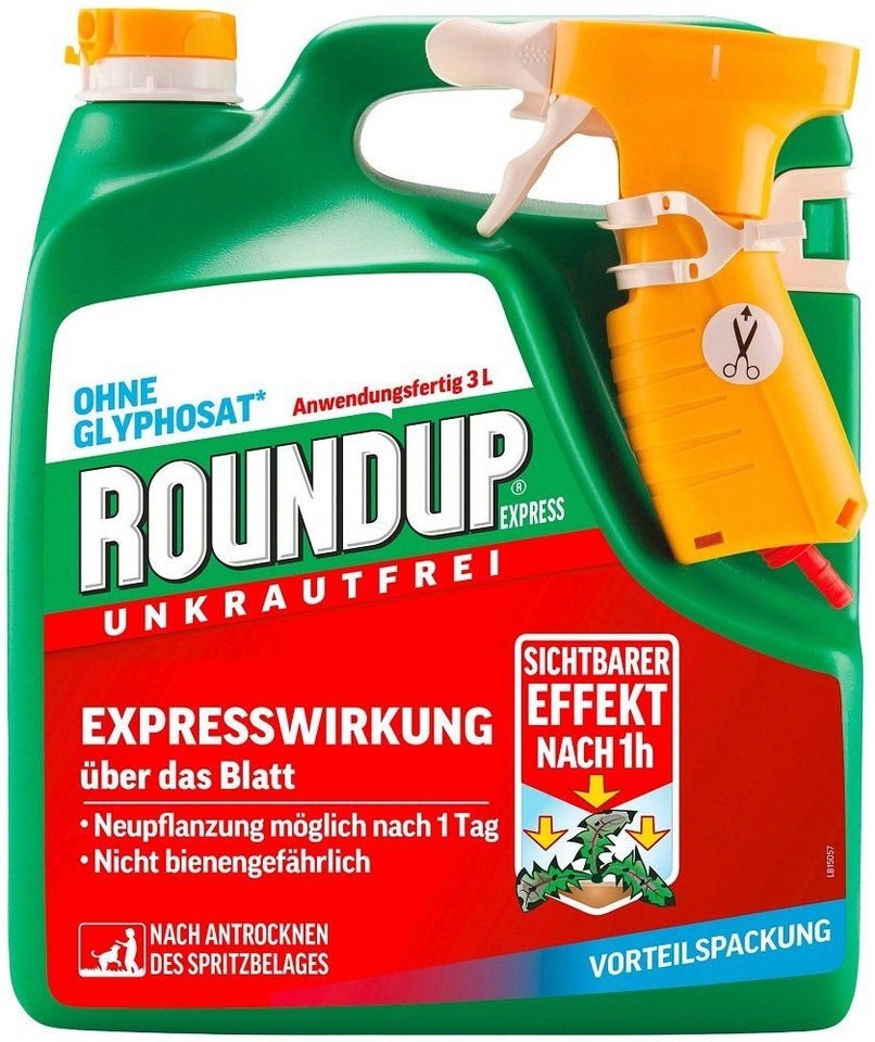 ROUNDUP Unkrautbekämpfungsmittel Roundup Express Unkrautfrei Anwendungsfertig Sprühsystem 3 Liter von ROUNDUP