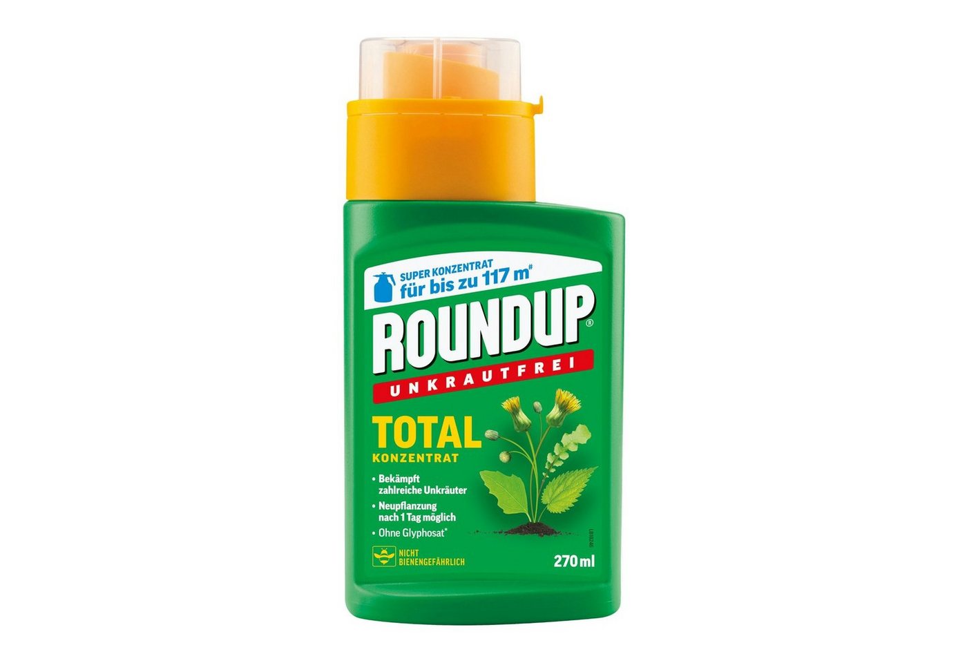 ROUNDUP Unkrautbekämpfungsmittel Unkrautfrei Total Konzentrat - 270 ml von ROUNDUP