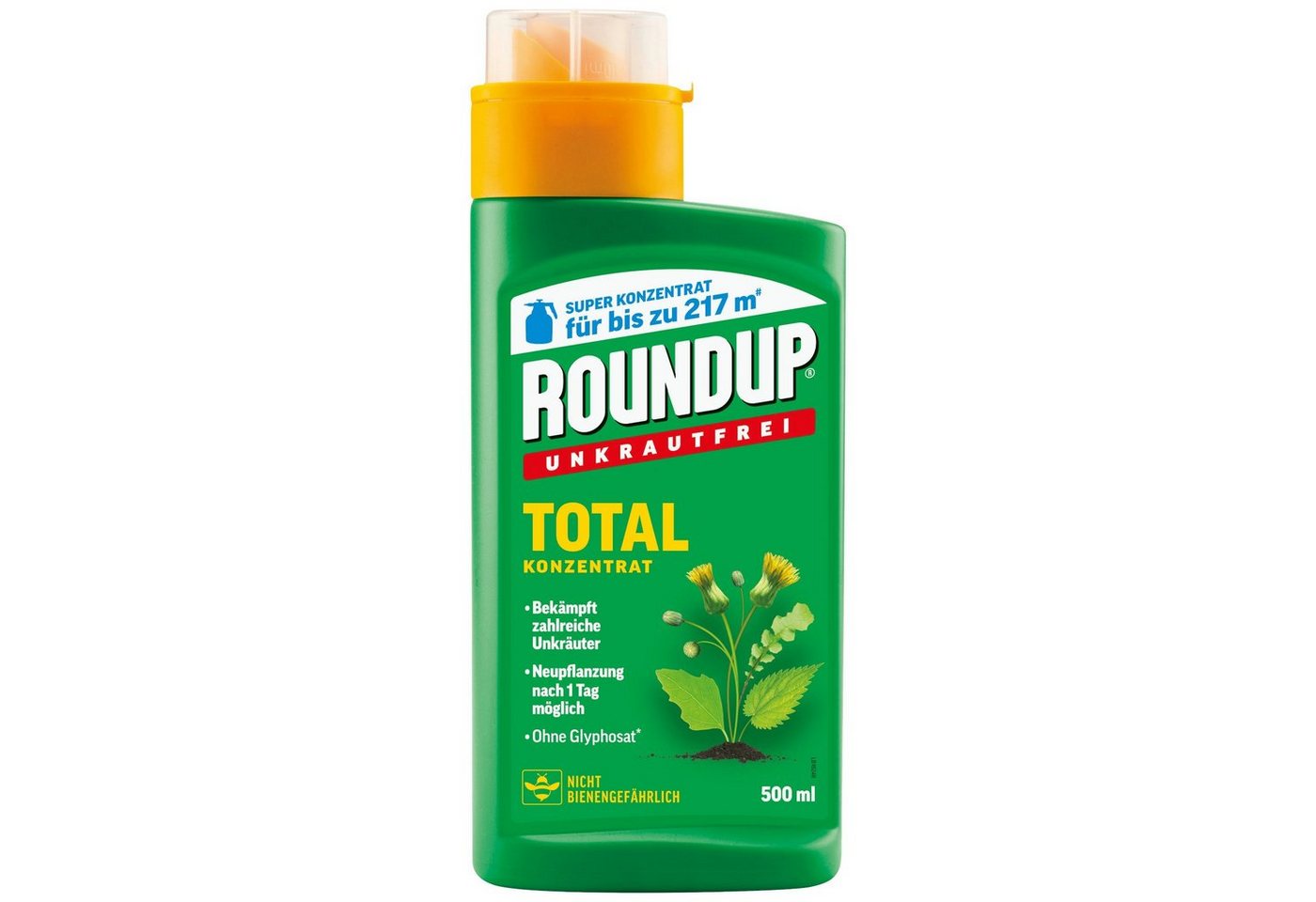 ROUNDUP Unkrautbekämpfungsmittel Unkrautfrei Total Konzentrat - 500 ml von ROUNDUP