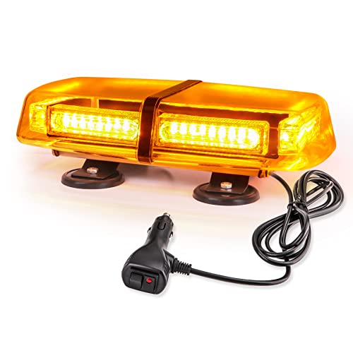54 LED Warnleuchte - 12/24V Rundumkennleuchte Warnlicht Warnblinkleuchte Blitzlicht Auto LKW KFZ Dach Notfall-Gefahrenwarnung Stroboskop 7 Modi Light Mit Super Magnetfuß IP65 (Orange) von ROUTEKING