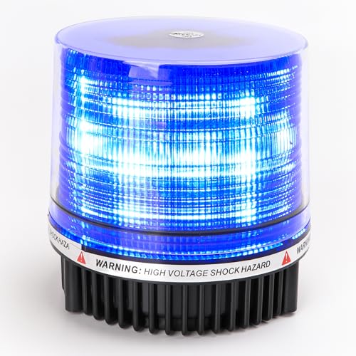 ROUTEKING Blaulicht akku LED Rundumleuchte - Wiederaufladbar batterie Blitzleuchten Magnetfuß 9 Modi Blitzleuchte, 12V- 24V Blinkleuchte Beacon mit für Polizei Auto Pkw LKW UTV (blau) von ROUTEKING