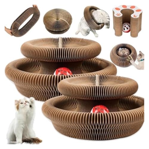 ROUYA Magic Twist Katzenspielzeug, Katzenspielzeug Magic Organ Katzenkratzbrett Spielzeug Faltbares Akkordeon for Indoor-Kätzchen(2pcs) von ROUYA