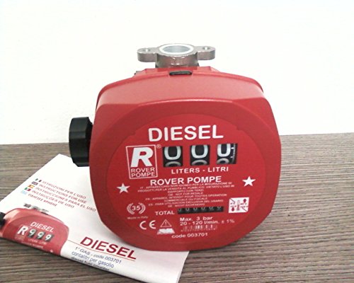 Durchflussmesser mechanisch für Diesel Messgerät für Umfüllen von Diesel. Korpus aus Polypropylen, Gewinde Messing. Druck Max 3 Bar. Kann sowohl auf Pumpen von Umfüllen Manuelle dass Werkzeugset. Max LT./min. 10 ÷ 120. von ROVER