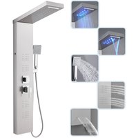 ROVOGO LED Duschpaneel mit Armatur, 5 Funktionen Duschsäule mit Einhebelmischer, Wasserfall, Regendusche, Massagedusche, Wanneneinlauf und von ROVOGO