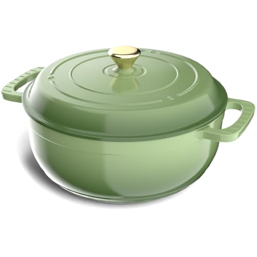 ROVSUN Schmortopf aus emailliertem Gusseisen, rund, 7,5 l Topf mit Deckel und zwei Griffen mit Silikonhandschuhen, ofenfest bis 260 °C, robustes, voreingebranntes Kochgeschirr zum Brotbacken, Schmoren ROVSUN Schmortopf aus emailliertem Gusseisen, rund, 7,5 l Topf mit Deckel und zwei Griffen mit Silikonhandschuhen, ofenfest bis 260 °C, robustes, voreingebranntes Kochgeschirr zum Brotbacken, Schmoren von ROVSUN