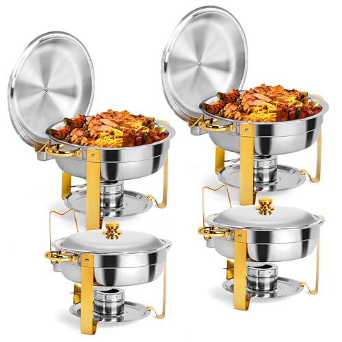 ROVSUN rosvun 5 qt 2/4/6/8 verpackt in voller größe upgraded edelstahl mit futternapf buffet runde catering warmer set chafing 4 round-silber ROVSUN rosvun 5 qt 2/4/6/8 verpackt in voller größe upgraded edelstahl mit futternapf buffet runde catering warmer set chafing 4 round-silber von ROVSUN