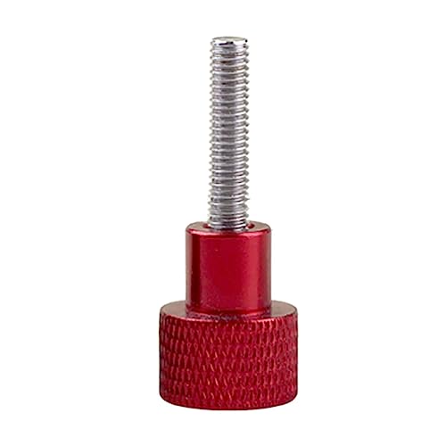 5 Stück M3 M4 Aluminiumlegierung Edelstahl Rändelschraube Handgriffknopf Stufenbolzenschrauben, Rot von ROWCES