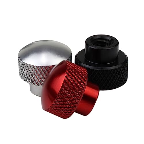 5 Stück M3 M4 M5 M6 Aluminiumlegierung Rändelmuttern Sackloch Rundkopf Hoher Typ Handgriffknöpfe Stufenmutter, Rot, M3 von ROWCES