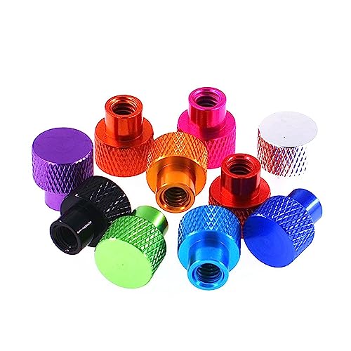 5 Stück M3 M4 M5 M6 M8 M10 Sacklochmuttern handfest anziehen Muttern aus eloxiertem Aluminium Rändelmutter mit hoher Stufe, Lila, M6 von ROWCES