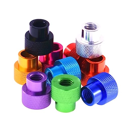 5 Stück M3 M4 M5 M6 M8 bunte Rändelmutter aus Aluminiumlegierung, handfest anziehen, Rot, M8 von ROWCES