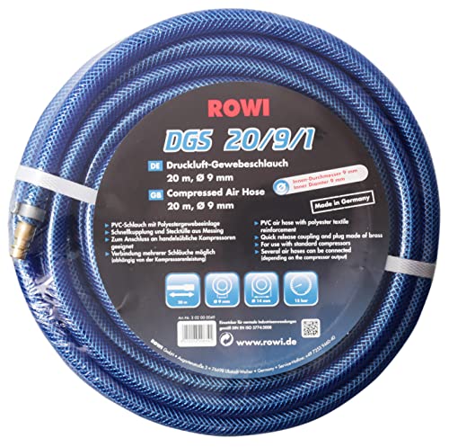 ROWI Druckluft-Gewebeschlauch 20 Meter, 9 mm Innen-Durchmesser von Rowi
