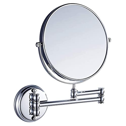 Schminkspiegel Kosmetikspiegel Badezimmerspiegel zur Wandmontage, 8-Zoll-Schminkspiegel mit 3-facher Vergrößerung Schönheitsspiegel Zweiseitig ausziehbarer Badezimmerspiegel Kosmetikspiegel ( Color : von ROWITA