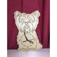 Yorkie Hundeuhr Lasergravierte Birkensperrholz-Wanduhr von ROWLworkshop