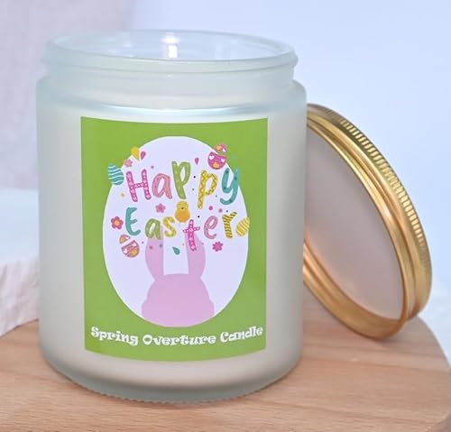 ROXIIFEE 200g Jasmin Duftkerzen im Glas Holzabdeckung, Osterkerzen Geschenkset Ostern Kerzen Geschenkset natürliche Sojawachskerze Strong Scented Candle bis zu 50 Std(200g, Jasmin） von ROXIIFEE