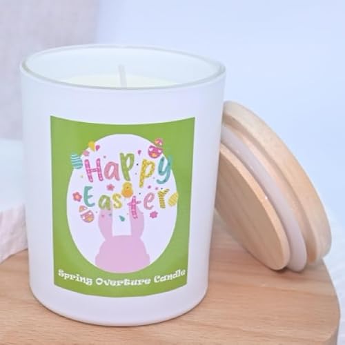 ROXIIFEE 200g Lavendel Duftkerzen Geschenkset für Ostern im Glas Hasen Sojawachskerze Strong Scented Candle bis zu 50 Std Frühlingsgeschenk (200g, Lavender) von ROXIIFEE