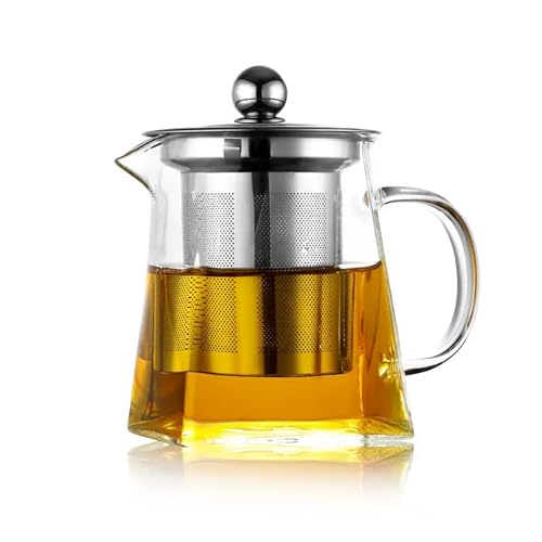 ROY Glas-Teekanne 750 ml mit Edelstahl-Siebeinsatz – Teekanne aus Borosilikatglas für losen Tee – Spülmaschinengeeignet & Hitzebeständig – Für Familie & Gäste von ROY