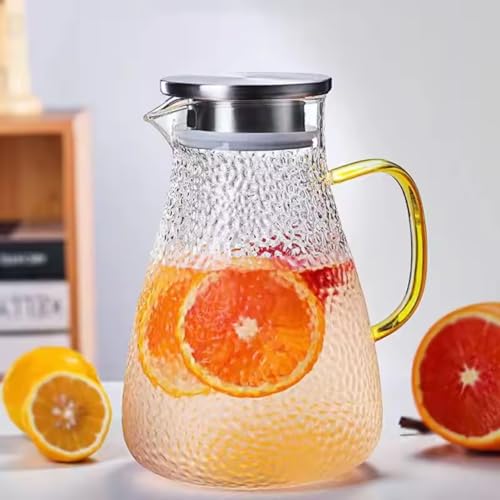 ROY Teekanne aus Borosilikatglas 1500 ml – Große Glaskaraffe mit Edelstahl-Deckel & Sieb – Hitzebeständig & Spülmaschinenfest – Für Tee, Wasser, Saft & Infused Drinks – Ideal für Familien & Gäste von ROY