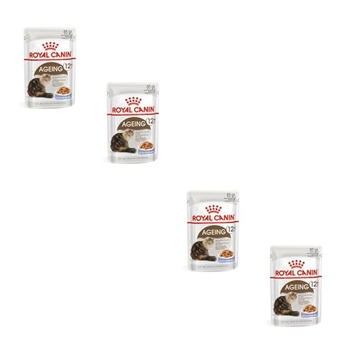 Royal Canin Ageing 12+ feine Stückchen in Gelee | 4er Pack | 4 x 12 x 85 g | Feuchtnahrung für ältere Katzen | Alleinfuttermittel für Senior Katzen ab dem 12. Lebensjahr Royal Canin Ageing 12+ feine Stückchen in Gelee | 4er Pack | 4 x 12 x 85 g | Feuchtnahrung für ältere Katzen | Alleinfuttermittel für Senior Katzen ab dem 12. Lebensjahr von ROYAL CANIN