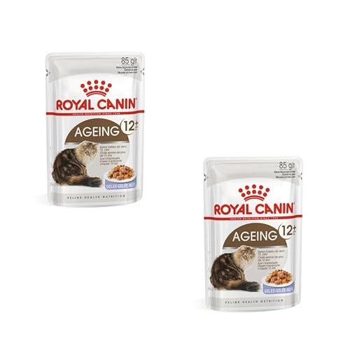 Royal Canin Ageing 12+ feine Stückchen in Gelee | Doppelpack | 2 x 12 x 85 g | Feuchtnahrung für ältere Katzen | Alleinfuttermittel für Senior Katzen ab dem 12. Lebensjahr von ROYAL CANIN