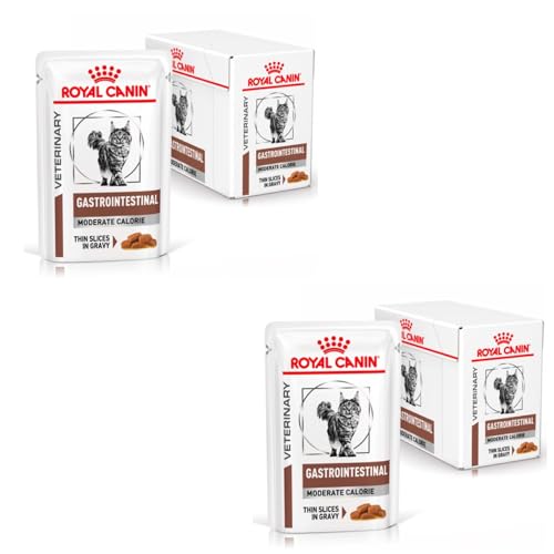 Royal Canin Veterinary Gatrointestinal Moderate Calorie | Doppelpack | 2 x 12 x 85 g | Diät-Alleinfuttermittel für Katzen | Zur Linderung akuter Resorptionsstörungen des Darms von ROYAL CANIN