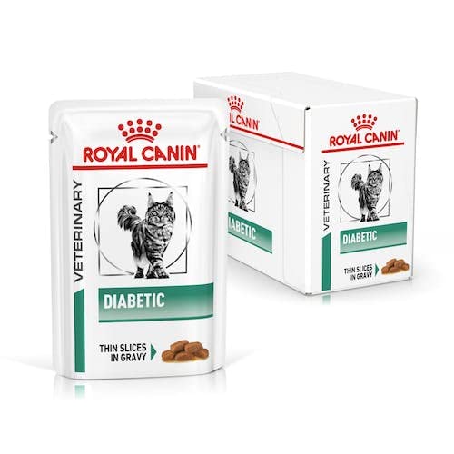 Royal Canin Veterinary Diabetic | 12 x 85 g | Diät-Alleinfuttermittel für Katzen | Zur Regulierung der Glucoseversorgung | Mit feinen Stückchen in Soße | Hoher Proteingehalt Royal Canin Veterinary Diabetic | 12 x 85 g | Diät-Alleinfuttermittel für Katzen | Zur Regulierung der Glucoseversorgung | Mit feinen Stückchen in Soße | Hoher Proteingehalt von Royal Canin