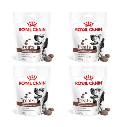 Royal Canin Veterinary Gastrointestinal Treats | 4er Pack | 4 x 230 g | Snacks für Erwachsene Hunde Aller Größen & Rassen | Im wiederverschließbaren Beutel | Niedriger Fettgehalt Royal Canin Veterinary Gastrointestinal Treats | 4er Pack | 4 x 230 g | Snacks für Erwachsene Hunde Aller Größen & Rassen | Im wiederverschließbaren Beutel | Niedriger Fettgehalt von ROYAL CANIN