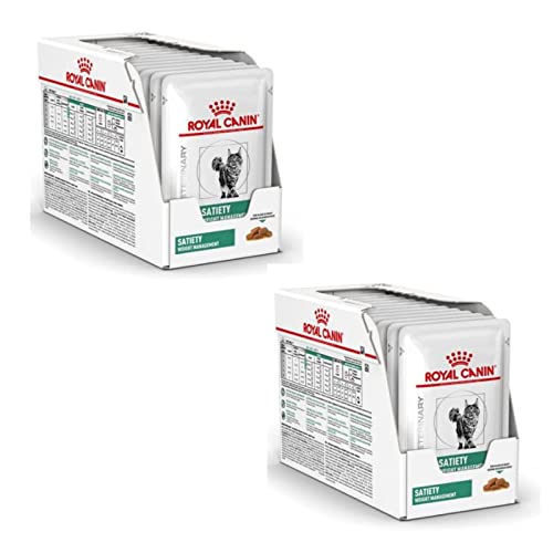 Royal Canin Veterinary Satiety Weight Management | Doppelpack | 2 x 12 x 85 g | Diät-Alleinfuttermittel für Katzen | Zur Verringerung von Übergewicht | Feine Stückchen in Soße Royal Canin Veterinary Satiety Weight Management | Doppelpack | 2 x 12 x 85 g | Diät-Alleinfuttermittel für Katzen | Zur Verringerung von Übergewicht | Feine Stückchen in Soße von ROYAL CANIN
