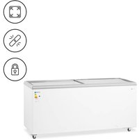 Royal Catering - Abschließbare Gefriertruhe mit Glasschiebetüren 383 w 550 l freistehend Weiß von ROYAL CATERING