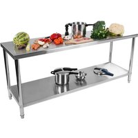 Arbeitstisch Aus Edelstahl 200X60X85cm Gastro Küchentisch Tisch Edelstahltisch von ROYAL CATERING