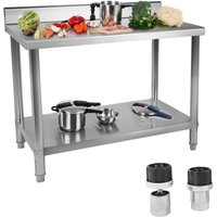 Royal Catering - Arbeitstisch Aus Edelstahl Mit Aufkantung 100X70X85cm Gastro Küchentisch Tisch von ROYAL CATERING