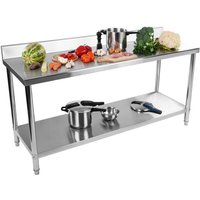 Arbeitstisch Aus Edelstahl Mit Aufkantung 200X60X85cm Gastro Küchentisch Tisch von ROYAL CATERING