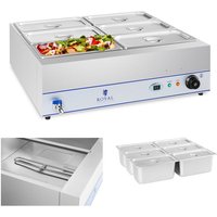 Bain-Marie-Durchlauferhitzer mit Wasserhahn 6 x GN 1/3 2000 W 230 V Royal Catering Bain-Marie-Durchlauferhitzer mit Wasserhahn 6 x GN 1/3 2000 W 230 V Royal Catering von ROYAL CATERING