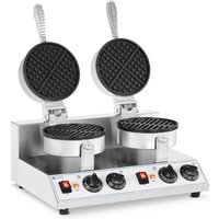 Doppeltes Waffeleisen rund Waffelmaschine Profi Waffeleisen 2.600 W von ROYAL CATERING