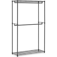 Kleiderständer aus Draht für Garderobe im Ankleidezimmer, 2 Einlegeböden, 2 Kleiderbügel, 120 x 45 x 199,5 cm, bis 200 kg von ROYAL CATERING